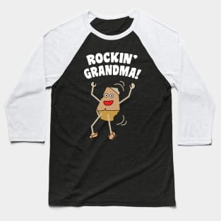 Rockin' Grandma White Text Baseball T-Shirt